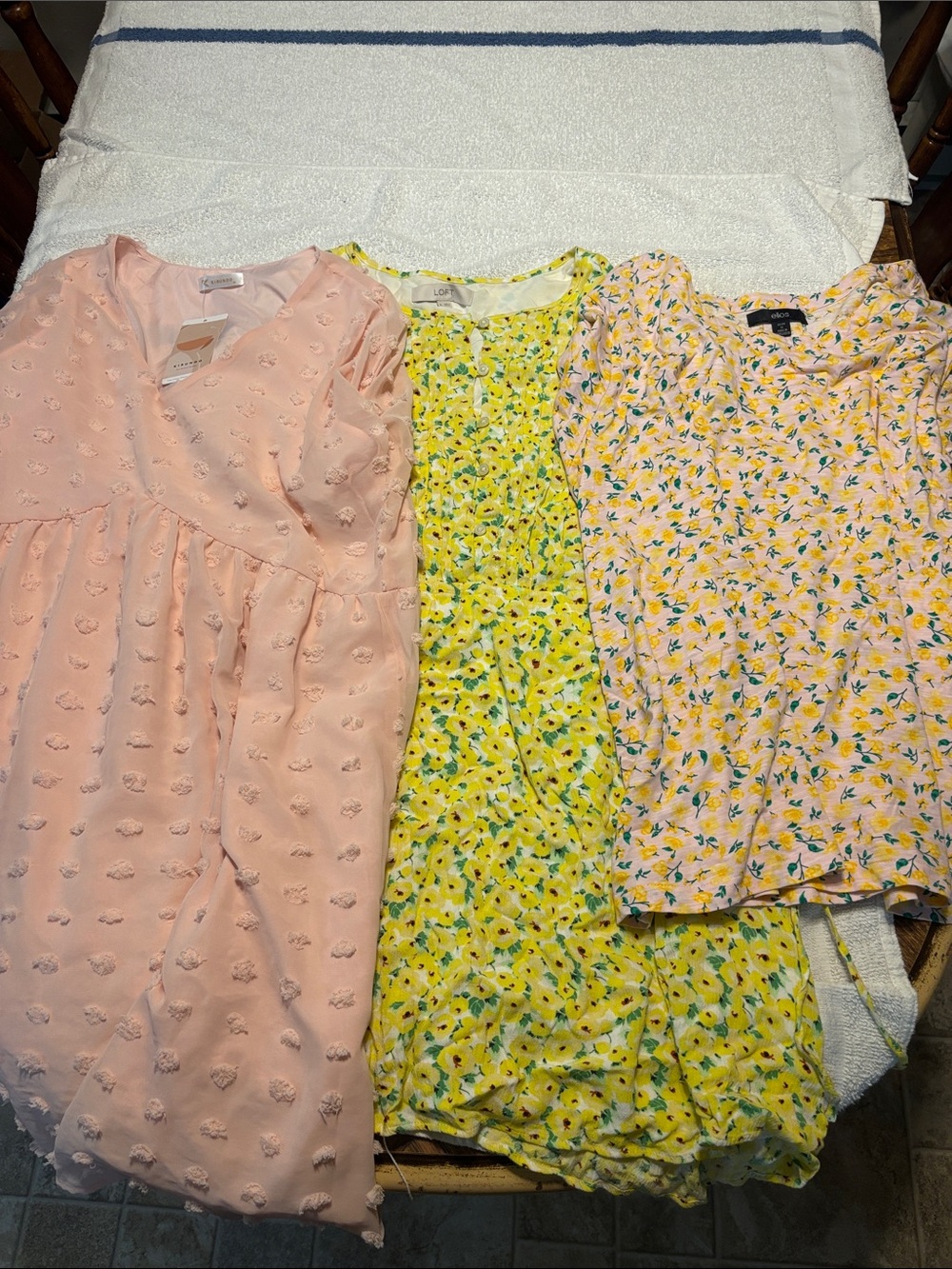 LOFT Pink Textured Peplum Blouse